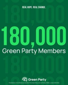 Green Party Membership 180,000 and Rising